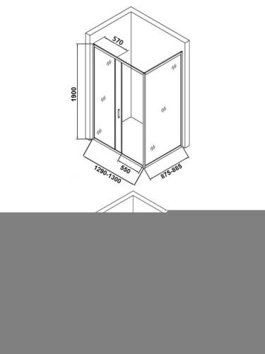 Душевой уголок Orange E23-13090TB 130х90 стекло прозрачное профиль черный без поддона - фото 5