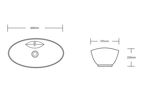 Раковина из сантехнического фарфора Cerutti SPA CR7003 60х40 накладная цвет белый 1 отверстие под смеситель - фото 2