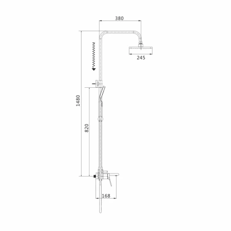 Душевая стойка Shevanik S8336 настенная цвет хром