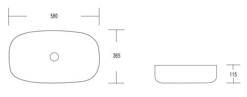 Раковина из сантехнического фарфора Milleau MIEL MU0045A-GW 50х40 накладная цвет белый без отверстий под смеситель - фото 2