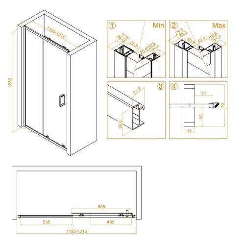 Душевая дверь RGW Classic 32091412-11 120х185 стекло прозрачное профиль хром - фото 3