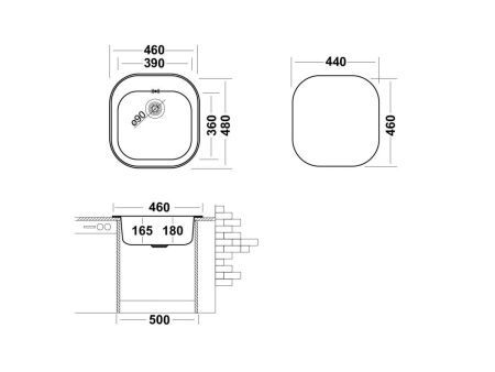 Кухонная мойка Ukinox Галант GAP460.480 -GT8K 0C 50х45 цвет хром поверхность полированная