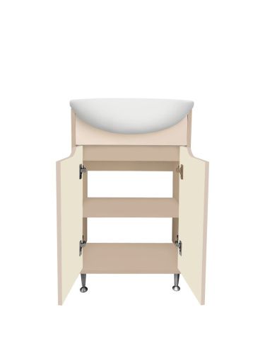 Тумба под раковину Runo Эконова 00-00004655 60х30 напольная цвет бежевый - фото 3