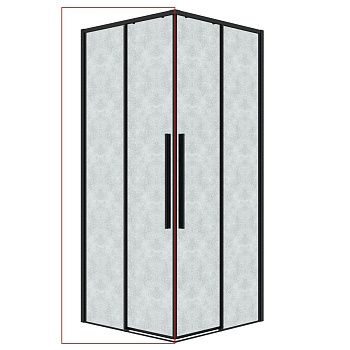 Душевая дверь Grossman Galaxy 1/2.K33.01.11.21.02 110х195 стекло текстурное профиль черный