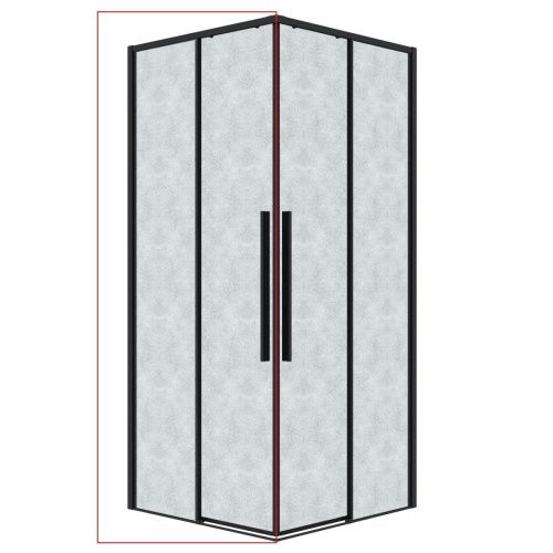 Душевая дверь Grossman Galaxy 1/2.K33.01.11.21.02 110х195 стекло текстурное профиль черный