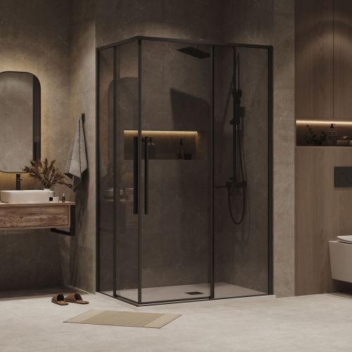 Душевой уголок Grossman Galaxy 300.K33.01.1190.21.10 110х90 стекло прозрачное профиль черный без поддона - фото 3