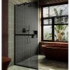 Душевая перегородка Maybah Glass MGD-729-6у 80х195 стекло тонированное профиль черный
