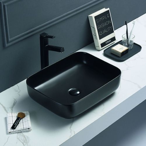 Раковина керамическая Art&Max AM-78109-MB 50х40 накладная цвет черный