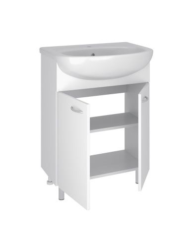 Тумба под раковину Runo Уют 00000000067 60х30 напольная цвет белый - фото 2