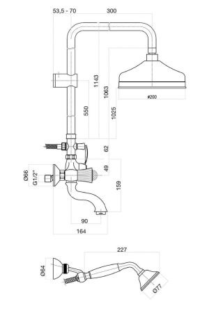 Душевая стойка Fiore 13CR0615 настенная цвет хром
