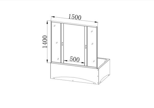 Душевая шторка на ванну Taliente TA-1514CP 150х140 стекло прозрачное профиль хром ориентация универсальная - фото 4