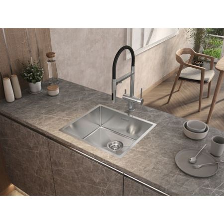 Кухонная мойка Grandex Aqua 504060 50х45 цвет серый поверхность матовая