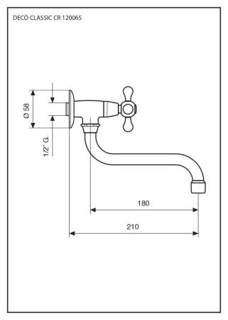 Смеситель для кухни Emmevi Deco Classic 12006S/CR настенный хром
