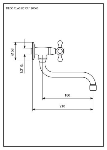 Смеситель для кухни Emmevi Deco Classic 12006S/BR настенный бронза - фото 2