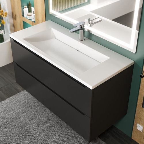 Раковина из искусственного камня Uperwood Infinity 45383433000 100х50 полувстраиваемая цвет белый - фото 3