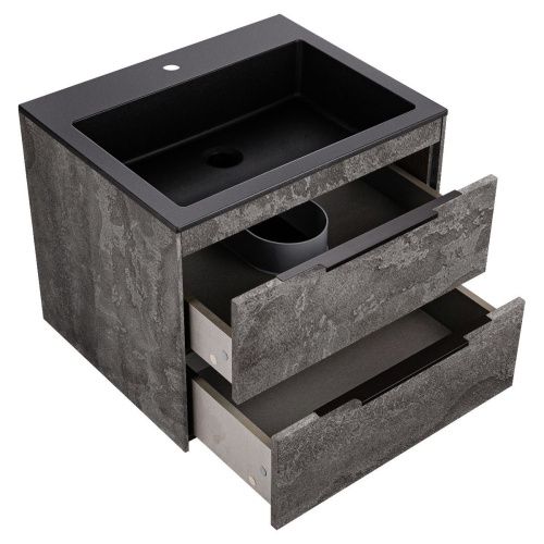 Тумба под раковину Vincea Chiara 2D VMC-2C2600GS 60х50 подвесная цвет серый - фото 3