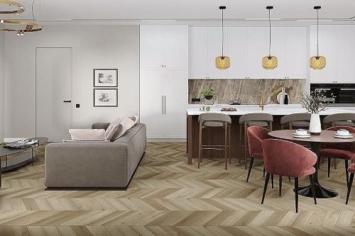 Кварцвиниловая плитка Damy Floor CHEVRON LVT DF05-Ch-LVT Сен-Жермен толщина 0.25 см 43 класс 600х127 - фото 5