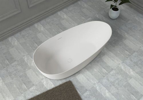 Ванна из искусственного камня Abber Stein AS9611-1.6 160х75 отдельностоящая овальная с ножками - фото 5