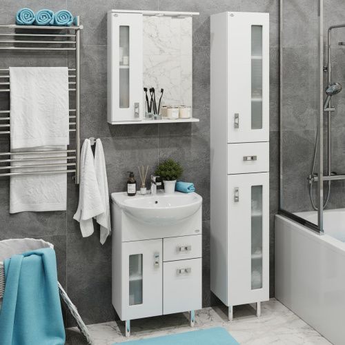 Зеркало-шкаф Onika Кристалл 205817 60х70 подвесной цвет белый - фото 4