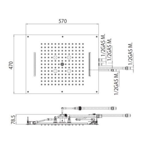 Верхний душ Bossini Dream H38928.073 черный - фото 2
