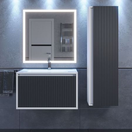 Тумба под раковину Uperwood Next Premium 3930205150 70х50 подвесная цвет серый/белый