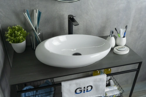 Раковина керамическая Gid Creativo 51167 60х40 накладная цвет белый без отверстий под смеситель - фото 4