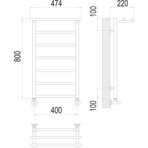 Полотенцесушитель водяной Terminus 4670078529701 45х80 хром - фото 3