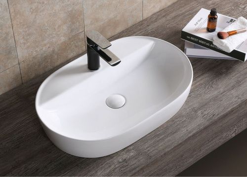 Раковина из сантехнического фарфора Cerutti SPA CR0074 60х40 накладная цвет белый 1 отверстие под смеситель