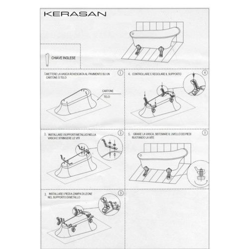 Ванна акриловая Kerasan RETRO 105591 170х75 отдельностоящая овальная - фото 2