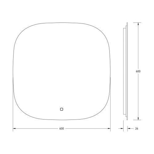 Зеркало с подсветкой Defesto OPTI DF 2859S 60х60 подвесное - фото 2