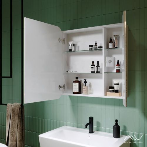 Зеркало-шкаф Alavann Lana ALV0281002 80х80 подвесной цвет белый - фото 2