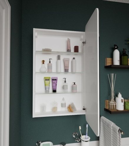 Зеркало-шкаф 1MarKa Nuvo У83224 50х90 подвесной цвет белый - фото 4