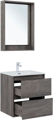 Тумба под раковину Aquanet Милан 00336372 60х50 подвесная цвет коричневый - фото 5