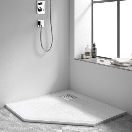 Душевой поддон из искусственного камня Vincea H25 VST-4SP9090W 90х90 белый - фото 2