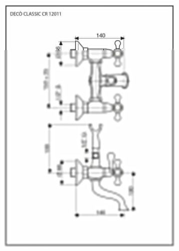Смеситель для ванны Emmevi Deco Classic 12011/BR настенный бронза - фото 2