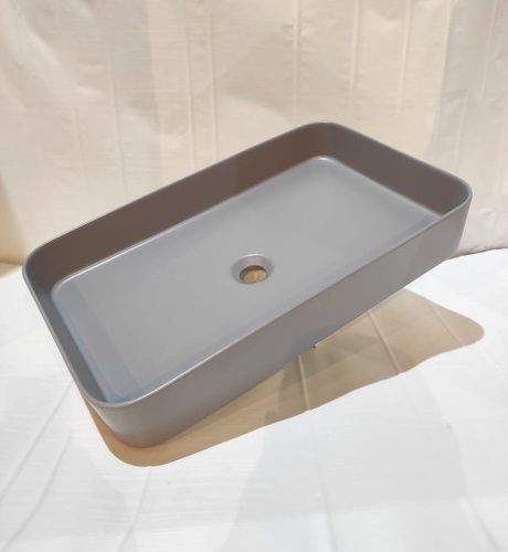 Раковина керамическая White Ceramic Blade W0517FM 70х40 накладная цвет серый