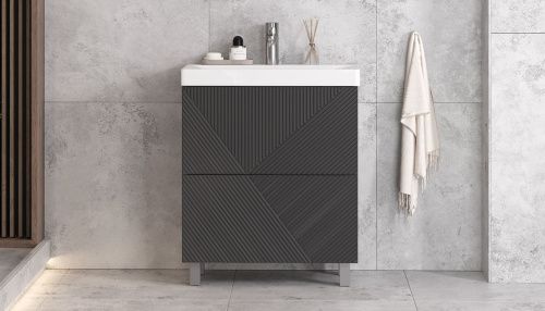 Тумба под раковину Velvex EDGE tn.EDG.9696.70.2Y графит 70х40 напольная цвет серый - фото 2
