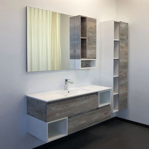 Тумба с раковиной Comforty Турин 00-00013939CF 120х50 подвесная цвет серый - фото 5