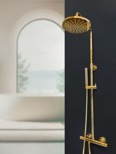 Душевая стойка AltroBagno Costanza AltroBagnoCostanza0302Or настенная цвет золото - фото 2