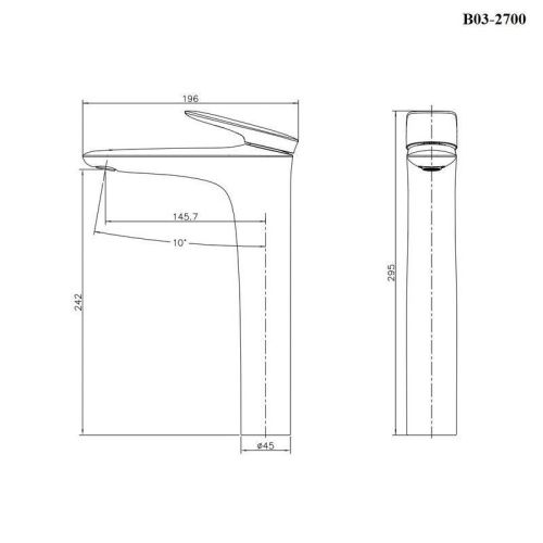 Смеситель Bond Cube B03-2700 на раковину хром - фото 5
