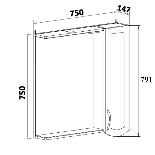 Зеркало-шкаф Runo Неаполь 00-00001031 80х80 подвесной цвет белый - фото 4