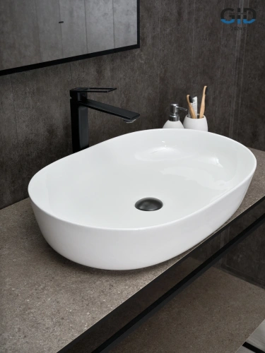 Раковина керамическая Gid Lago 51204 60х40 накладная цвет белый без отверстий под смеситель - фото 3