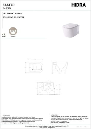 Чаша унитаза подвесная Hidra Faster FAWR20/026 цвет черный без сиденья безободковый - фото 2