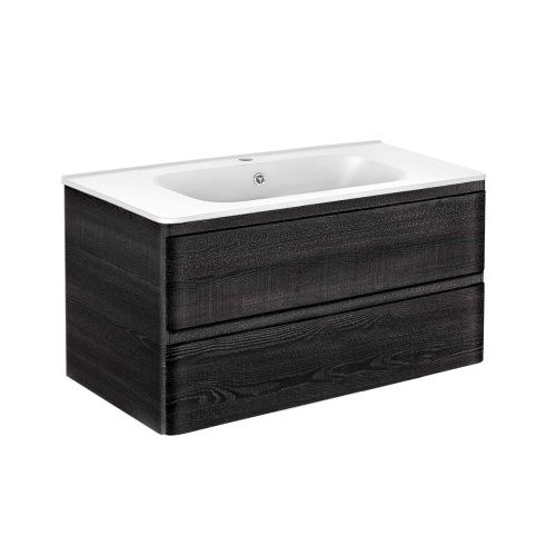 Тумба под раковину Vincea Vico VMC-2V100CN 100х50 подвесная цвет черный - фото 2