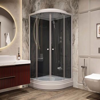 Душевая кабина Parly Classic CM101 100х100 четверть круга с крышей