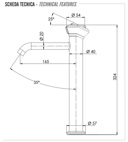 Смеситель Remer Element ET11LXLXV на раковину нержавеющая сталь - фото 2