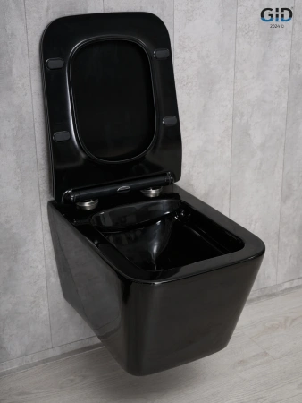 Унитаз подвесной Gid Cuadrado 62224Y черный с сиденьем микролифт безободковый