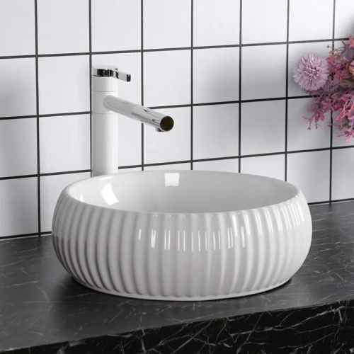 Раковина из сантехнического фарфора Cerutti SPA CR0007 40х40 накладная цвет белый без отверстий под смеситель - фото 2