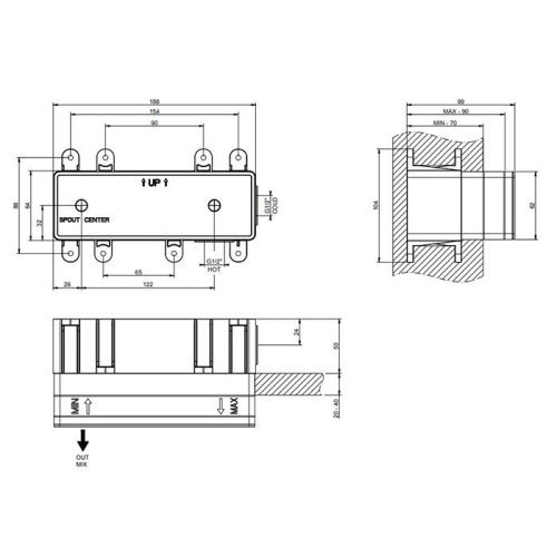 Встраиваемая часть для смесителя Gessi Emporio Via manzoni 38497#031 - фото 2
