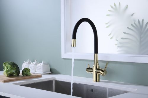 Смеситель для кухни Paulmark ЗОЛОТО Sa213419-G на мойку золото - фото 4